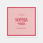 French Kisses & 50th Birthday Wishes Paris Party Serviette (Vorderseite)