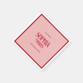 French Kisses & 50th Birthday Wishes Paris Party Serviette (Ecke)