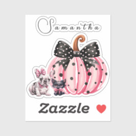 French Kisses Hallloween Bulldog Cat zitieren winz Aufkleber