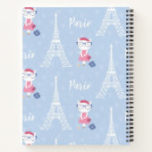 French Kitty Cat in Paris Blue Pattern Notizblock (Rückseite)