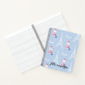 French Kitty Cat in Paris Blue Pattern Notizblock (Innenseite)