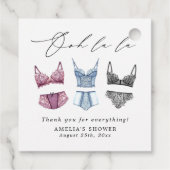 French Lace Lingerie Brautparty Geschenkanhänger (Rückseite)