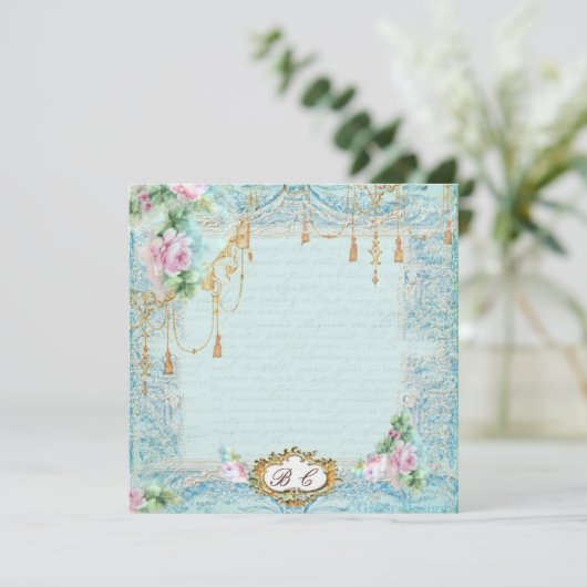 French Lace Tassels & Script Writing Einladung (Stehend Vorderseite)