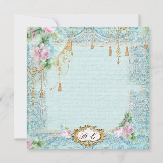 French Lace Tassels & Script Writing Einladung (Vorderseite)