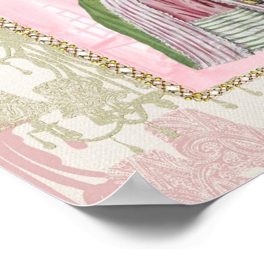 French Lady Pink Poster (Ecke)