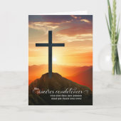 French Language Condoleances Sympathy Sunset Cross Karte (Vorderseite)