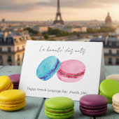 French Language Day March 20 Macarons Karte