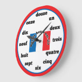 French Language Wall Clock Große Wanduhr (Winkel)