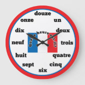 French Language Wall Clock Große Wanduhr (Vorderseite)