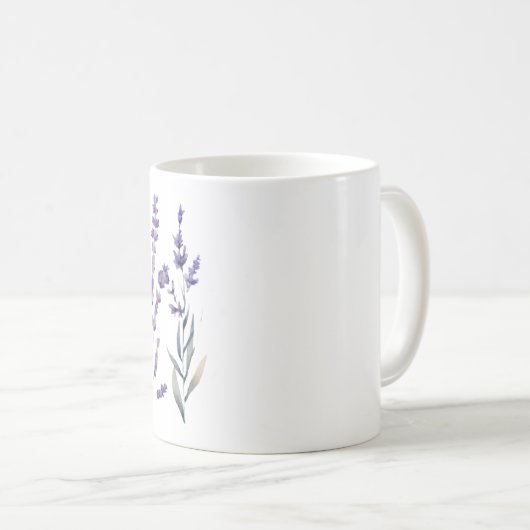 French Lavendel Design Kaffeetasse (VorderseiteRechts)
