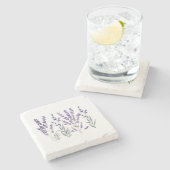 French Lavendel Design Steinuntersetzer (Seitenansicht)