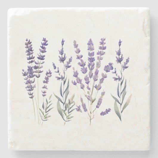 French Lavendel Design Steinuntersetzer (Vorderseite)