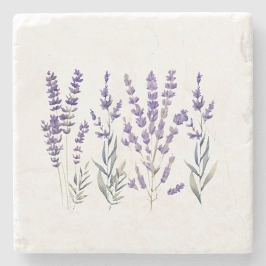 French Lavendel Design Steinuntersetzer (Vorderseite)