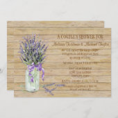 French Lavender Bouquet Rustic Country Mason Jar Einladung (Vorne/Hinten)