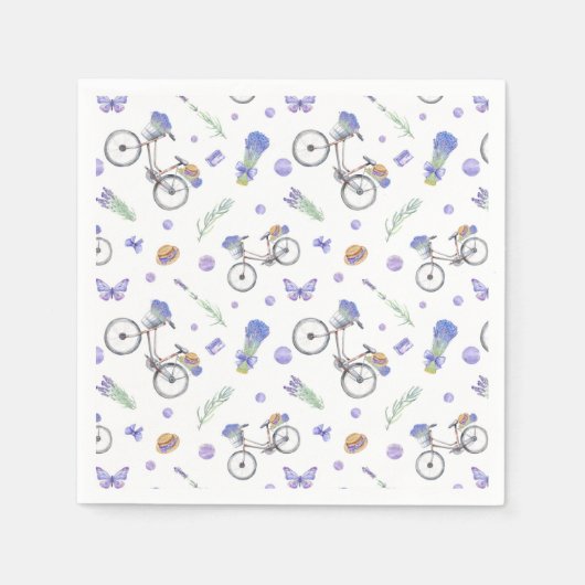 French Lavender Butterfly Pattern Serviette (Vorderseite)