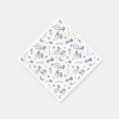 French Lavender Butterfly Pattern Serviette (Ecke)
