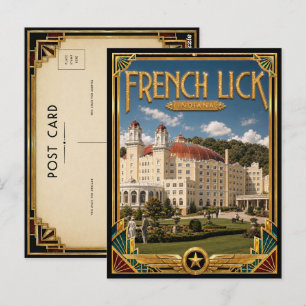 French Lick Indiana Vintage Art Deco Golden Age Postkarte