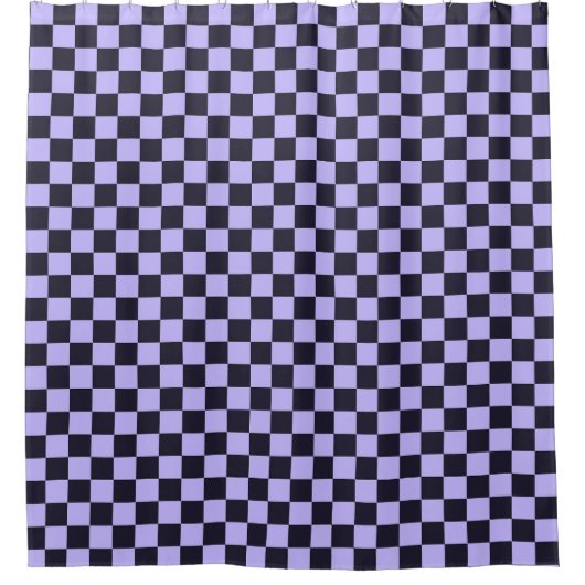 French lilac checkerboard pattern duschvorhang (Vorderseite)