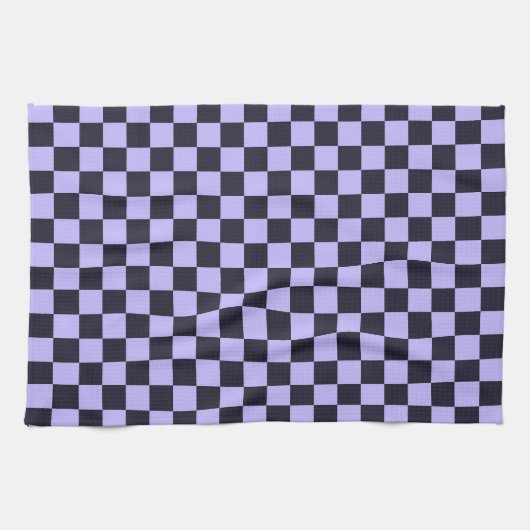 French lilac checkerboard pattern geschirrtuch (Horizontal)