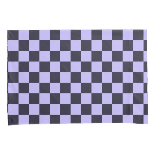 French lilac checkerboard pattern kissenbezug (Vorderseite-Rechts)
