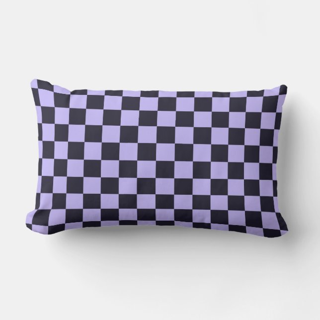 French lilac checkerboard pattern lendenkissen (Vorderseite)