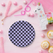 French lilac checkerboard pattern pappteller (Party)