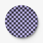 French lilac checkerboard pattern pappteller (Vorderseite)