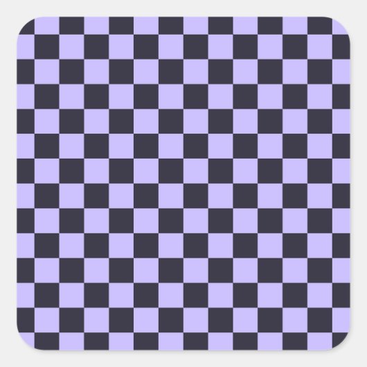 French lilac checkerboard pattern quadratischer aufkleber (Vorderseite)