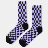 French lilac checkerboard pattern socken (Linkes Detail)