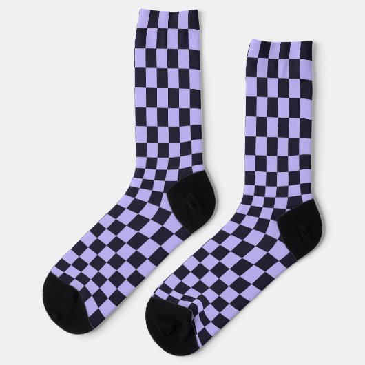French lilac checkerboard pattern socken (Linkes Detail)