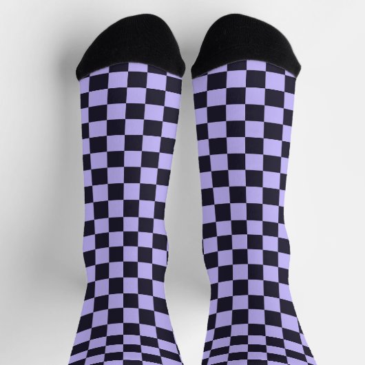 French lilac checkerboard pattern socken (Oben)