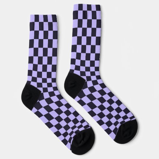 French lilac checkerboard pattern socken (Rechts)