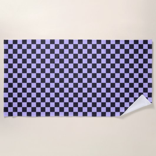 French lilac checkerboard pattern strandtuch (Vorderseite)