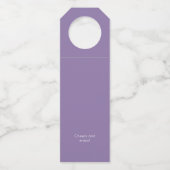 French Lilac Handwriting Script Cheers Flasche Tag Flaschenanhänger (Rückseite)