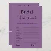 French Lilac Lila Bridal Word Scramble Einladung (Vorne/Hinten)