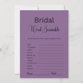 French Lilac Lila Bridal Word Scramble Einladung