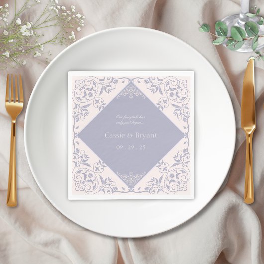 French Lilac Lila Regency Era Formal Wedding Serviette