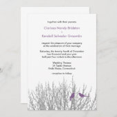 French Lilac Love Birds Weddings Custom Einladung (Vorne/Hinten)