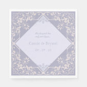 French Lilac Vintag Elegante Viktorianische Hochze Serviette (Vorderseite)