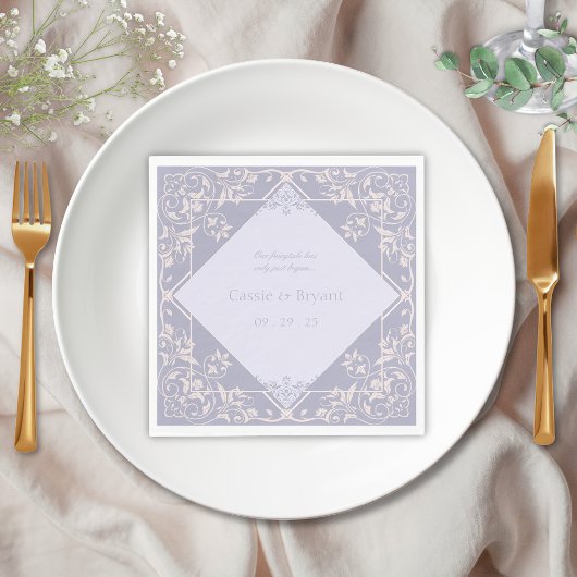 French Lilac Vintag Elegante Viktorianische Hochze Serviette