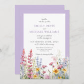 French Lilac Wildblume Wedding Einladung (Vorne/Hinten)