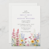 French Lilac Wildblume Wedding Einladung (Vorne/Hinten)