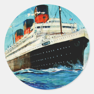 French Line ~ ss Paris Runder Aufkleber