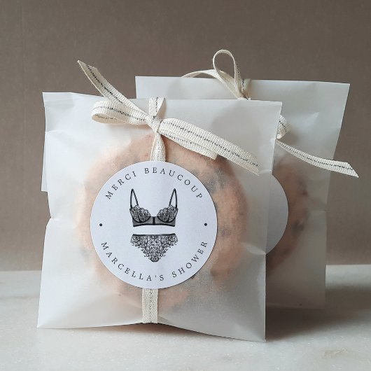 French Lingerie Dusche Danke Runder Aufkleber