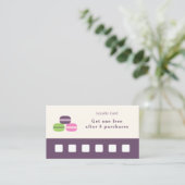 French Macaron Loyalty Card Visitenkarte (Stehend Vorderseite)