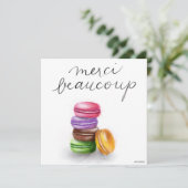 French Macaron Merci Beaucoup Dankeskarte (Stehend Vorderseite)