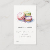 French Macarons Bakery Diaper Raffle Baby Dusche Begleitkarte (Vorderseite)