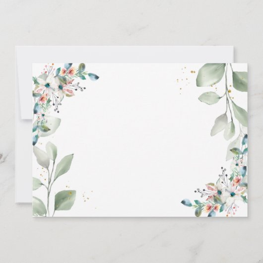 French Macarons Blume Kinderdusche Einladung (Rückseite)