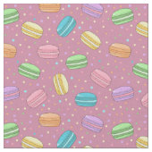 French Macarons Dusty Pink Dessert Pattern Stoff (Nahaufnahme)