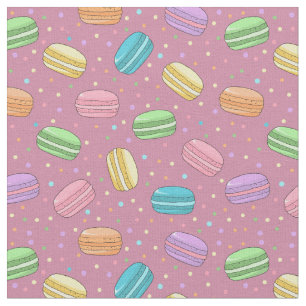 French Macarons Dusty Pink Dessert Pattern Stoff